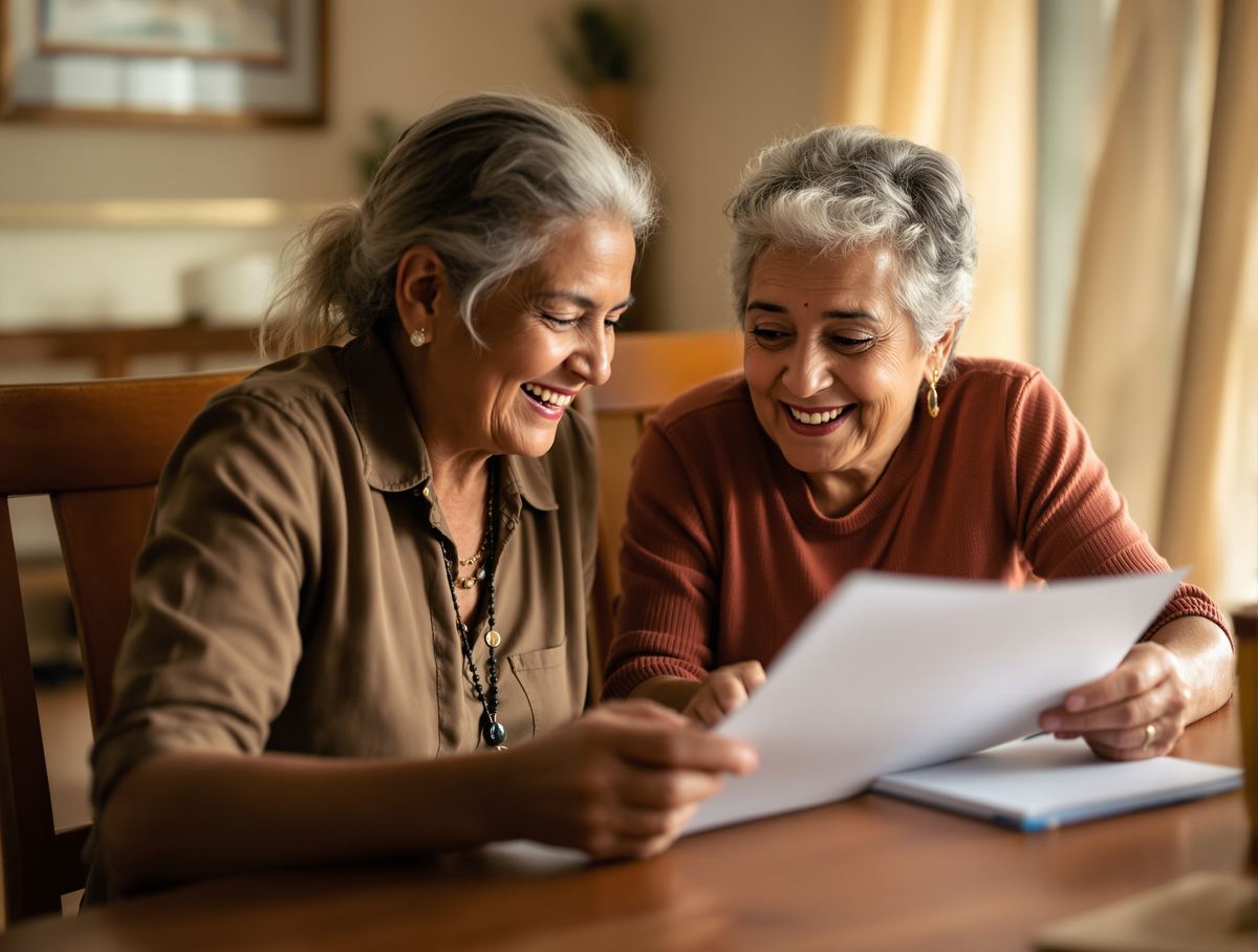 Madre e hija revisando documentos de viaje